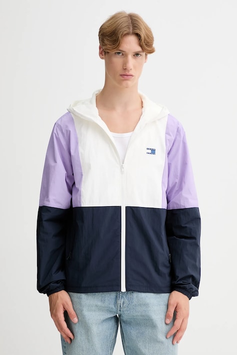 Jakna Tommy Jeans boja: tamno plava, za prijelazno razdoblje, DM0DM21393