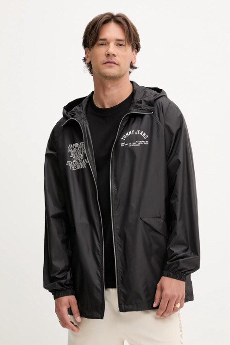 Tommy Jeans geacă culoarea negru, de tranziție, DM0DM21679