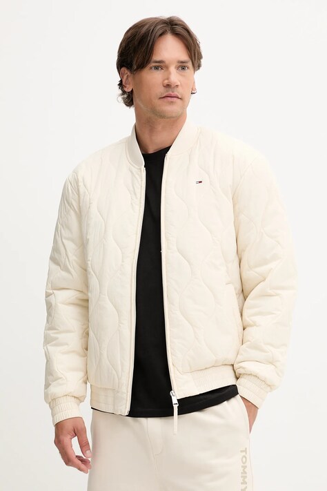 Tommy Jeans geacă bomber culoarea bej, de tranziție, DM0DM21685