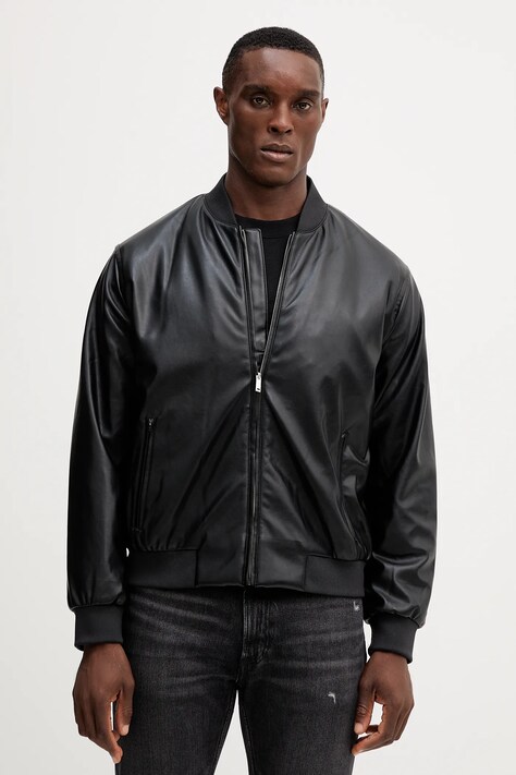 Μπουφάν bomber Calvin Klein Jeans χρώμα: μαύρο, LV04RC407G