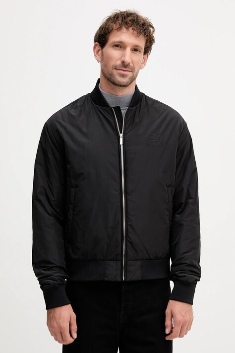 Karl Lagerfeld kurtka bomber kolor czarny przejściowa 553590.505710