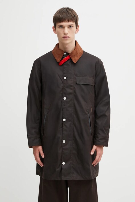 Barbour kurtka bawełniana x Paul Smith Beeston Wax kolor brązowy przejściowa MWX2514RU71