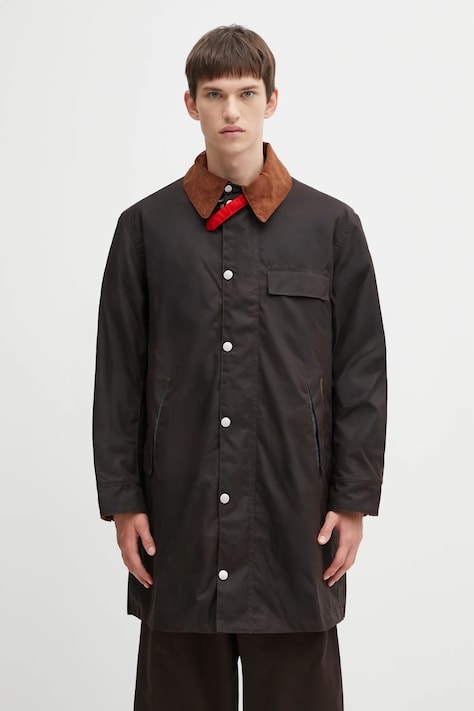 Barbour x Paul Smith kurtka bawełniana Beeston Wax kolor brązowy przejściowa MWX2514RU71