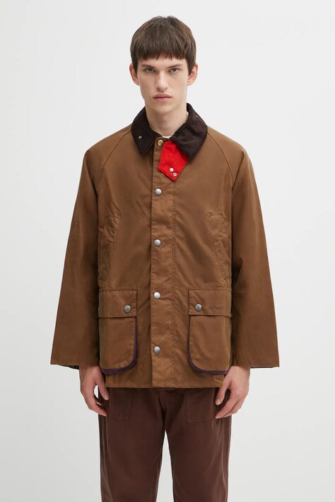 Barbour kurtka bawełniana x Paul Smith OS Bedale Wax kolor brązowy przejściowa MWX2515TA51