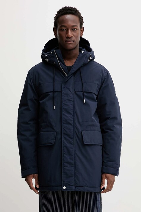 Parka Tommy Jeans mornarsko modra barva, DM0DM22251