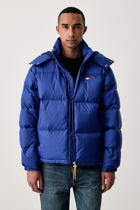 Tommy Jeans Péřová bunda pánská modrá DM0DM22036