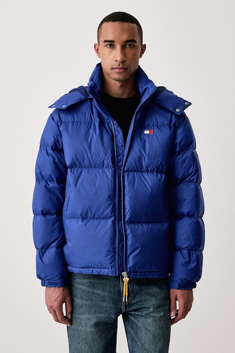 Tommy Jeans Péřová bunda pánská modrá DM0DM22036