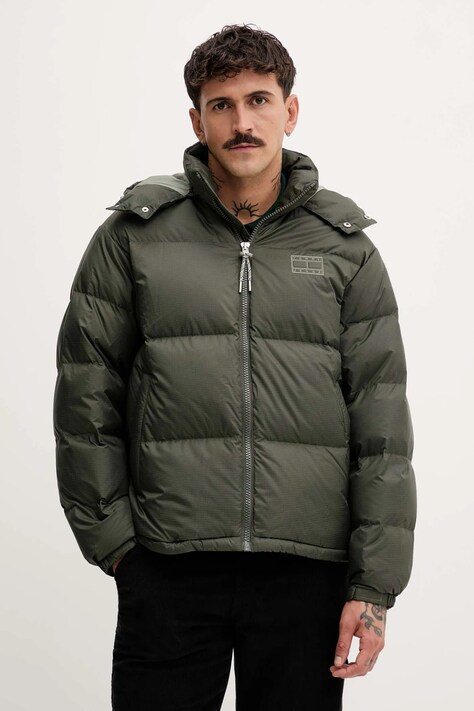 Пухова куртка Tommy Jeans колір зелений зимова DM0DM22036