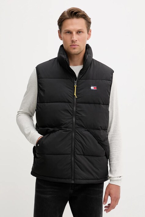 Tommy Jeans bezrękawnik kolor czarny zimowy DM0DM22069