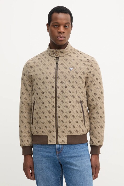 Bunda Guess hnědá barva, přechodná, M5YL04 WGUE0