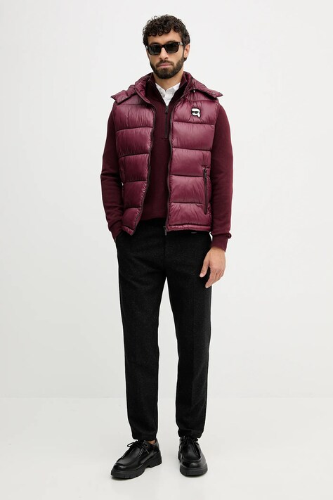 Jakna Karl Lagerfeld bordo barva, 554590.505023
