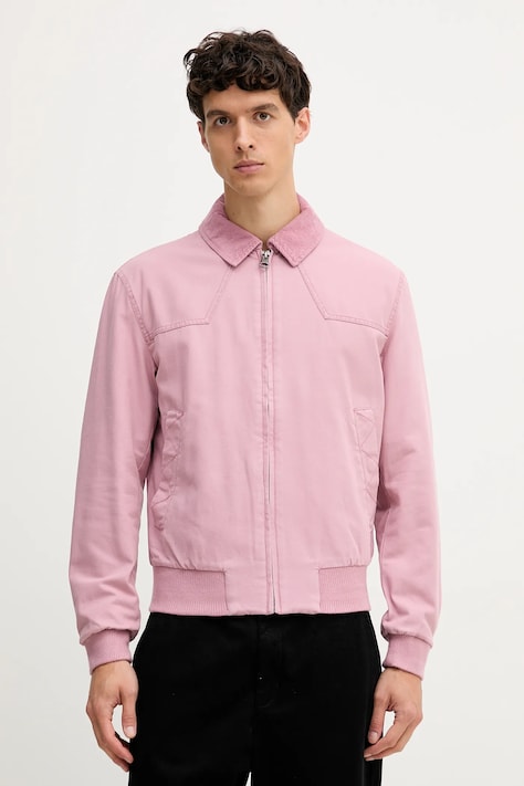 United Colors of Benetton kurtka jeansowa kolor różowy przejściowa 2QHDUN06K