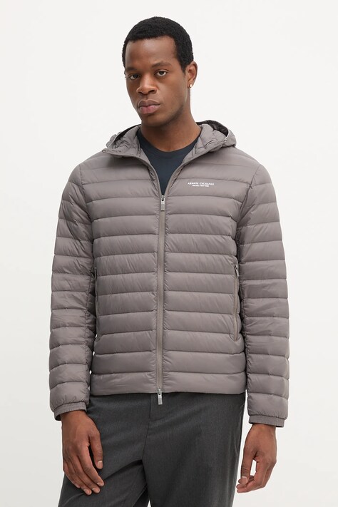 Armani Exchange kurtka puchowa kolor brązowy przejściowa XM001577 AF16927