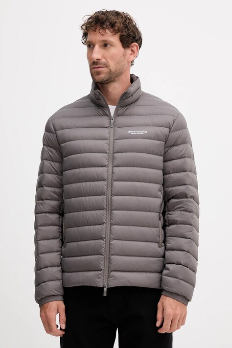 Armani Exchange kurtka puchowa kolor brązowy przejściowa XM001919 AF16927