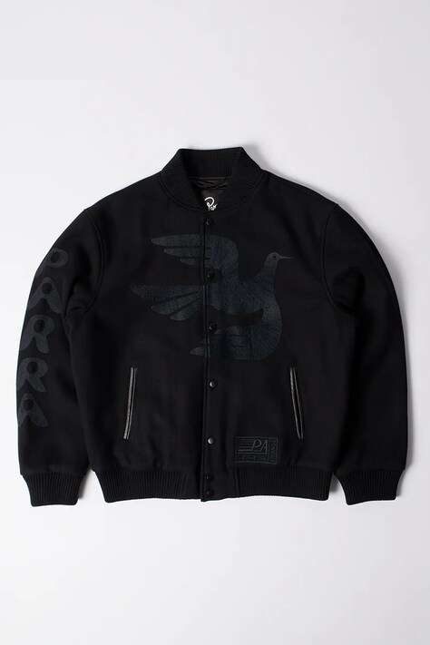by Parra kurtka bomber z wełną Not movie quality varsity kolor czarny przejściowa 54365