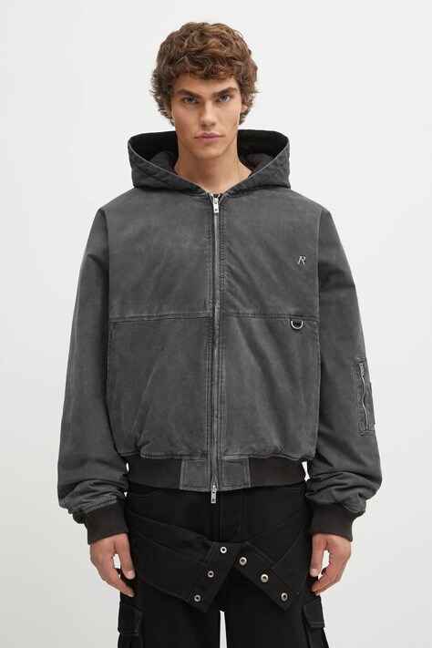 Represent kurtka Hooded Bomber (Washed) kolor szary zimowa MLM100127