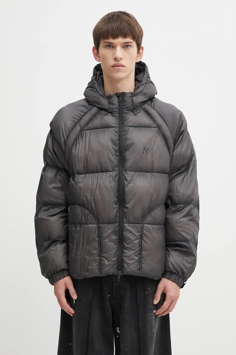 Represent geacă Translucent Hooded Puffer culoarea negru, de tranziție, MLM100120