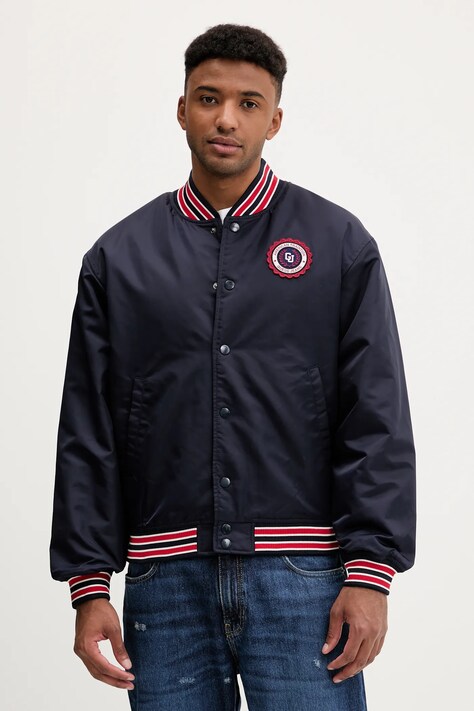 Μπουφάν bomber Guess Jeans χρώμα: ναυτικό μπλε, M5YL15 WHAA2