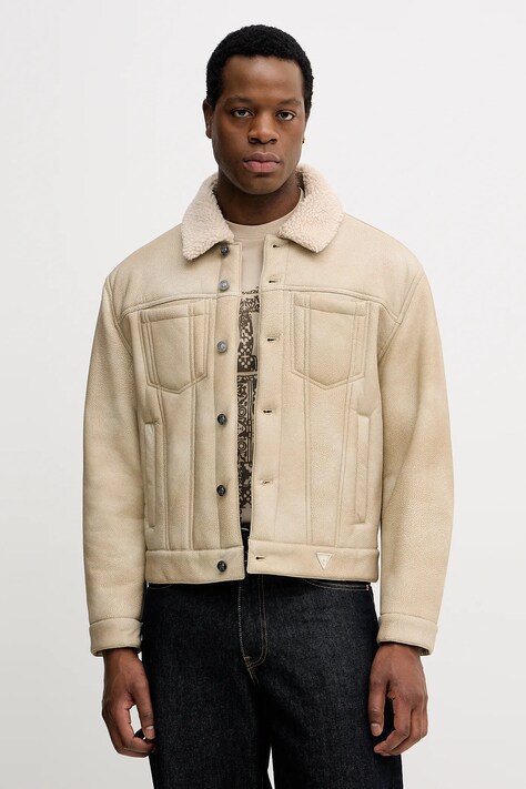 Guess kurtka ANDY kolor beżowy przejściowa M5BL0I W2500