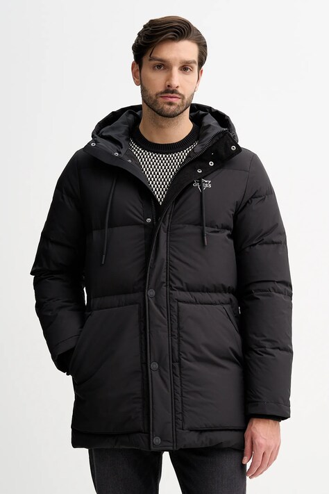 Guess kurtka puchowa kolor czarny zimowa M5BL0O W3282