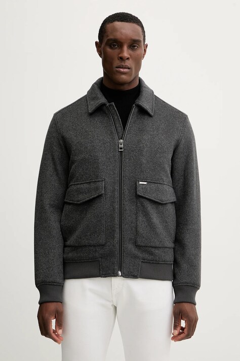 Guess kurtka z dodatkiem wełny kolor szary przejściowa M5BL2K W0682