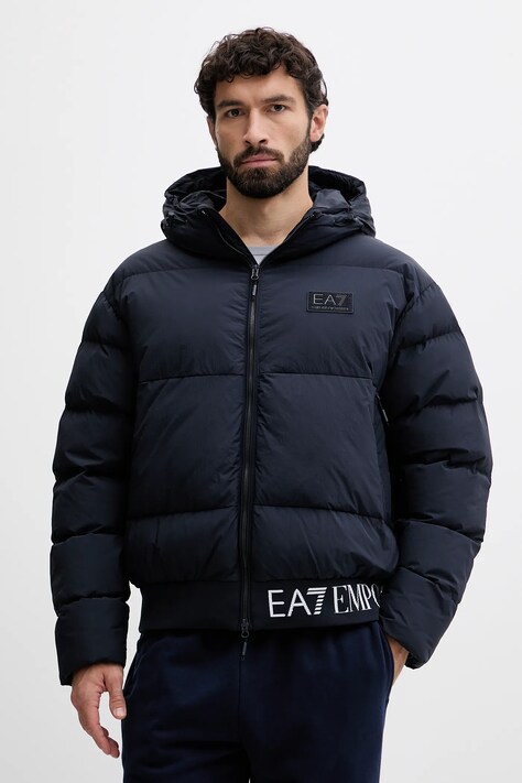 EA7 Emporio Armani rövid kabát sötétkék, téli, AF15951.7M000710