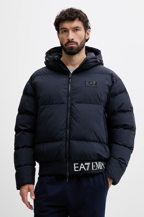EA7 Emporio Armani geacă culoarea bleumarin, de iarna, AF15951.7M000710