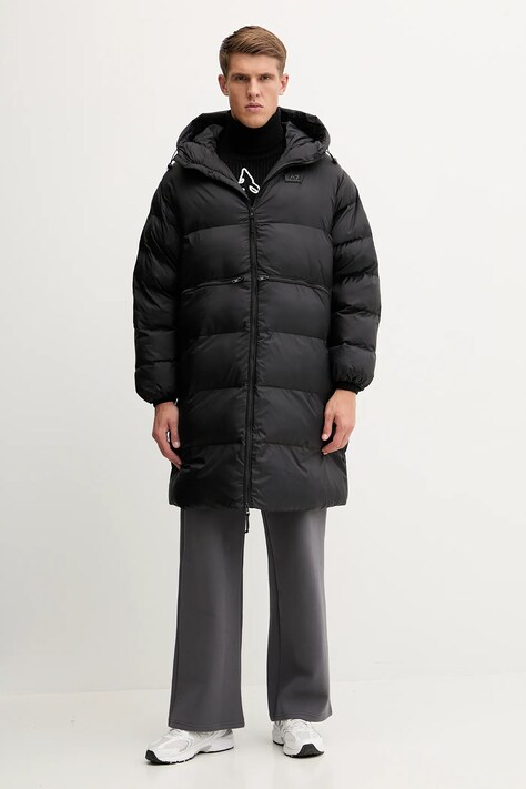 Bunda EA7 Emporio Armani černá barva, zimní, AF15956.7M000695