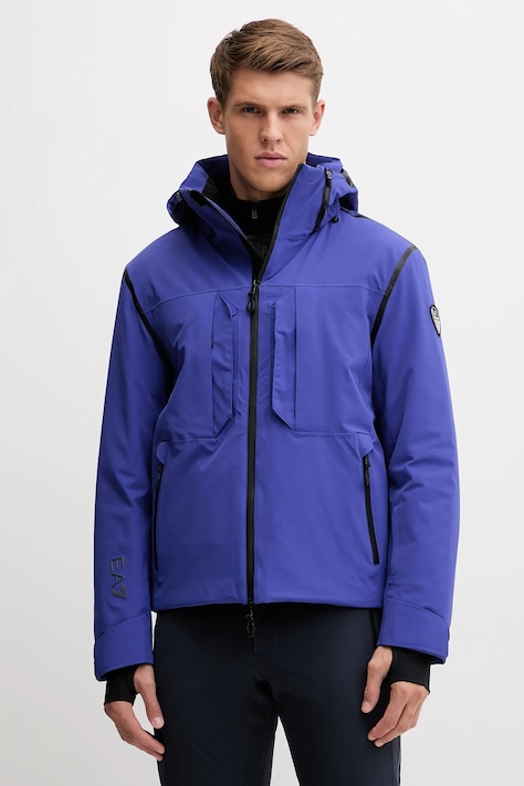 Lyžiarska bunda EA7 Emporio Armani fialová farba, AF13887.7M000450
