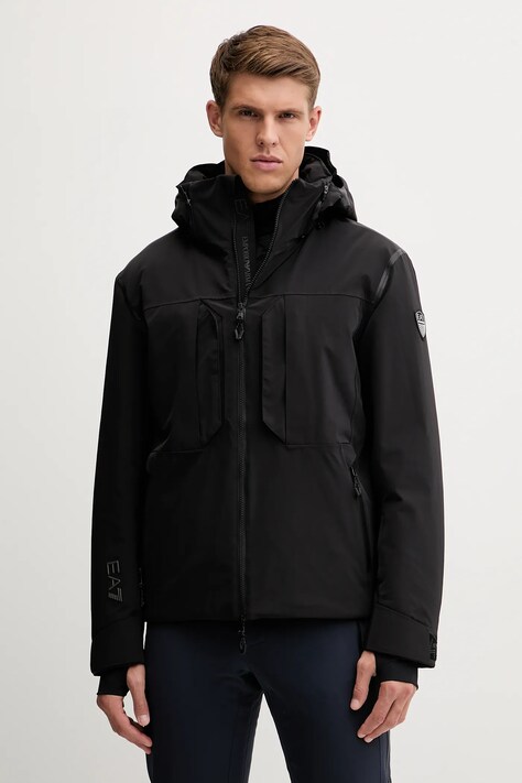 Lyžařská bunda EA7 Emporio Armani černá barva, AF13887.7M000450