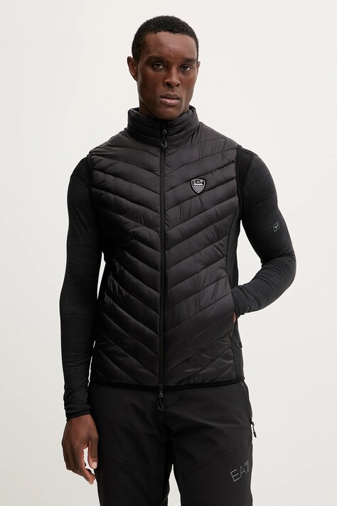 EA7 Emporio Armani bezrękawnik sportowy kolor czarny przejściowy AF13890.7M000468