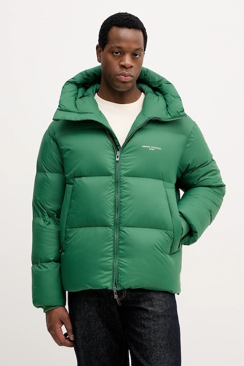 Armani Exchange geacă de puf culoarea verde, de iarnă, XM001115 AF16589