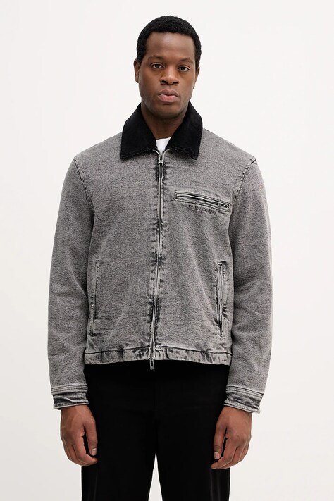 Armani Exchange kurtka jeansowa kolor szary przejściowa XM001918 AF18827