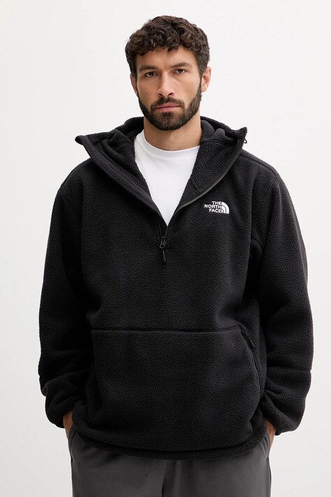 The North Face bluza polarowa Dirus męska kolor czarny z kapturem gładka NF0A8F1XJK31