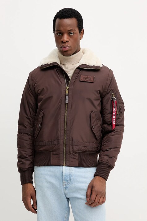 Alpha Industries kurtka kolor brązowy zimowa 198122.696