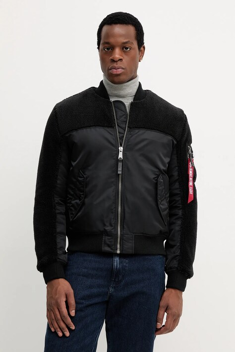 Alpha Industries kurtka bomber kolor czarny przejściowa 258118.03