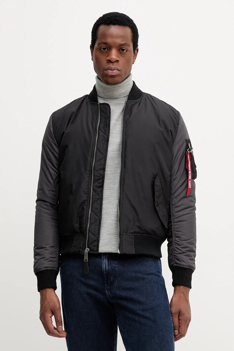 Alpha Industries kurtka bomber kolor czarny przejściowa 258120.03