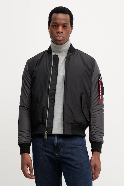 Bomber bunda Alpha Industries černá barva, přechodná, 258120.03