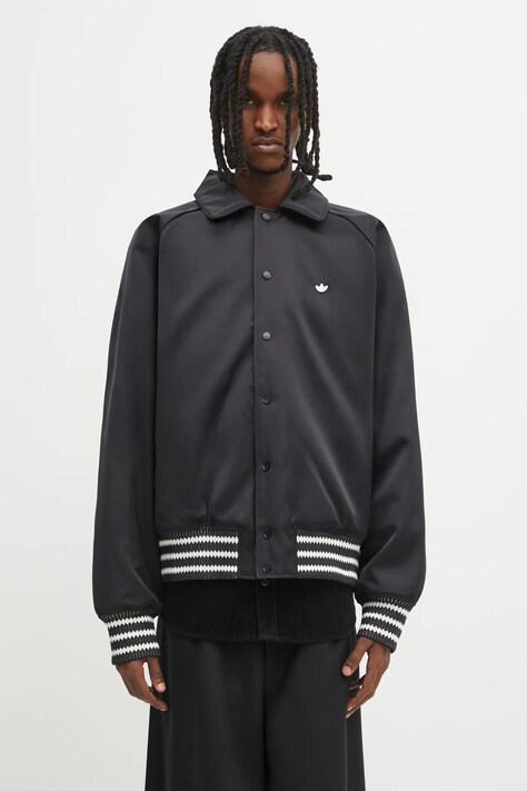 adidas Originals kurtka bomber Bomber Jkt kolor czarny zimowa oversize JV7624