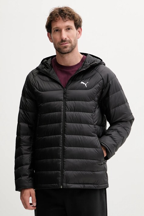 Péřová bunda Puma černá barva, zimní, 685221