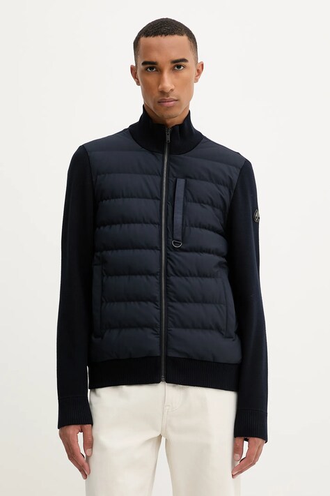 Péřová bunda MOOSE KNUCKLES tmavomodrá barva, přechodná, M35MK682