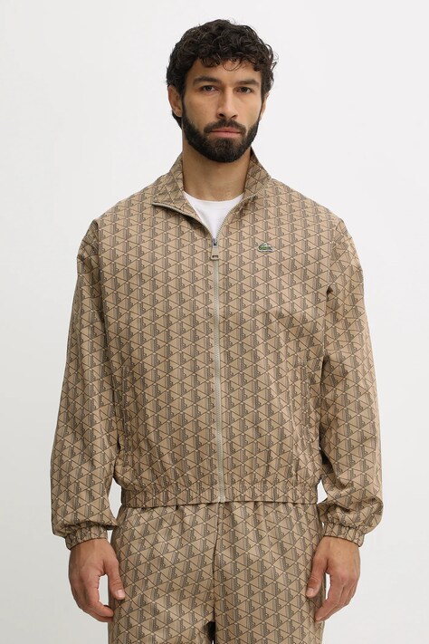 Lacoste kurtka kolor beżowy przejściowa BH8902