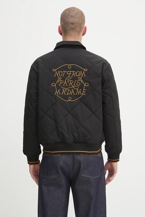 Drôle de Monsieur kurtka La Veste Slogan Tresses kolor czarny zimowa H.JT236.PL163