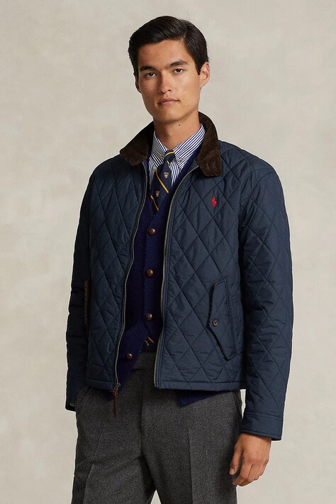 Bunda Polo Ralph Lauren tmavomodrá barva, přechodná, 710911798