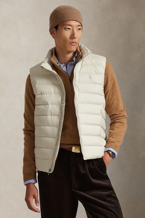 Polo Ralph Lauren vestă culoarea bej, de tranzitie, 710967775