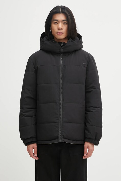 A.P.C. reversible jacket Doudoune Sam green color PSALJ.H30208
