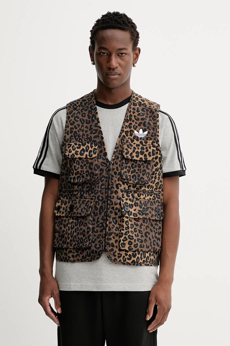 Елек adidas Originals Graphic Reg Vst в кафяво преходен модел JV7557