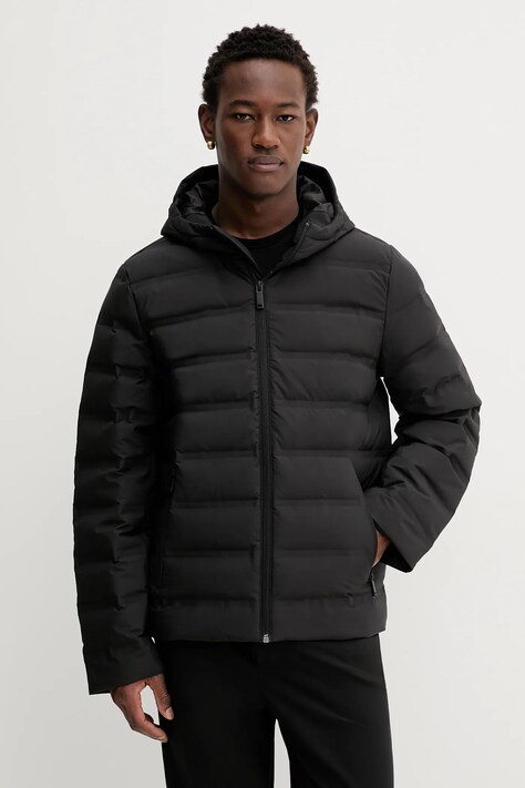 Calvin Klein kurtka puchowa kolor czarny przejściowa LV04LD521G
