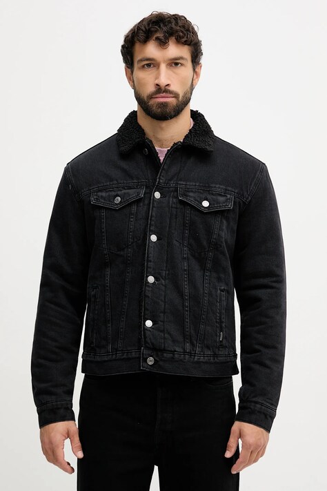Pepe Jeans kurtka jeansowa kolor czarny przejściowa oversize PM40271609S0