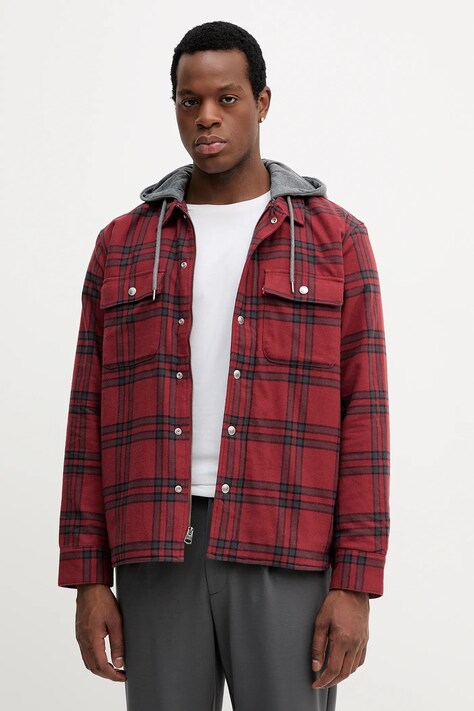 Levi's kurtka kolor bordowy przejściowa 003AZ